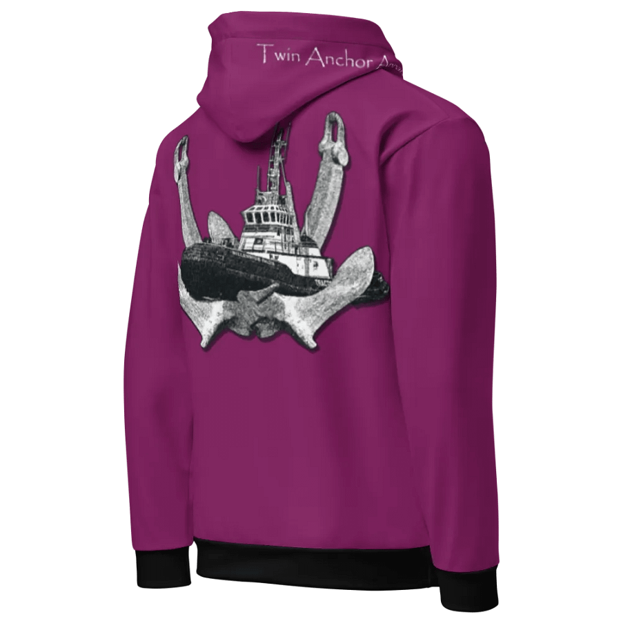 Eggplant Twin Anchor Marco tug Hoodie product image (10)