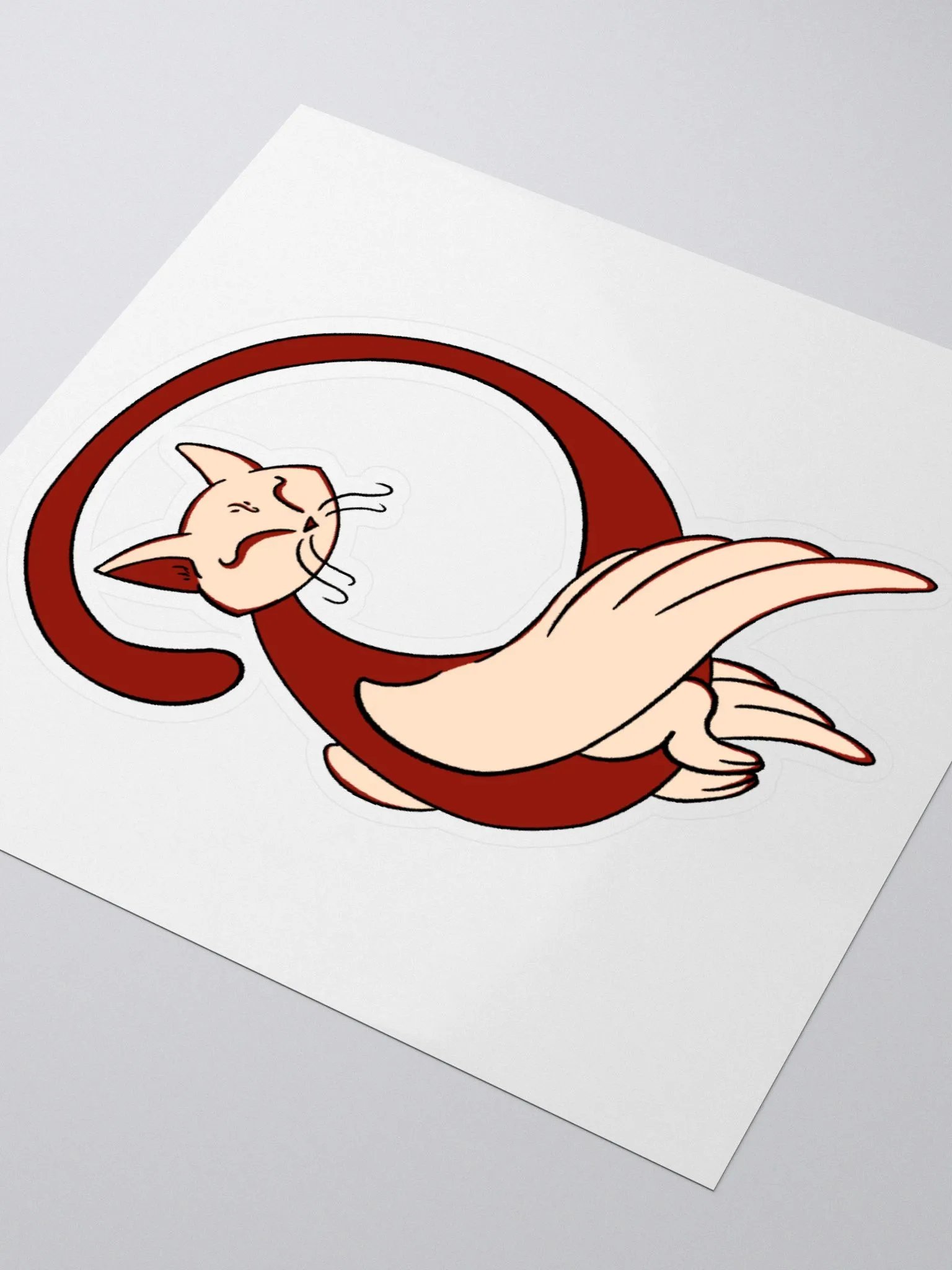 Calming Brown Cat-Owl Sticker product image (3)