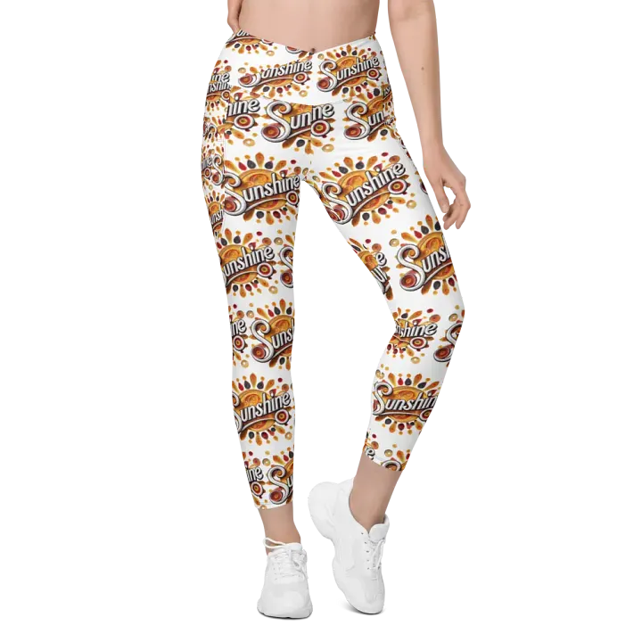 Retro Sunshine Crossover Leggings with UPF 50+ Sun Protection product image (1)