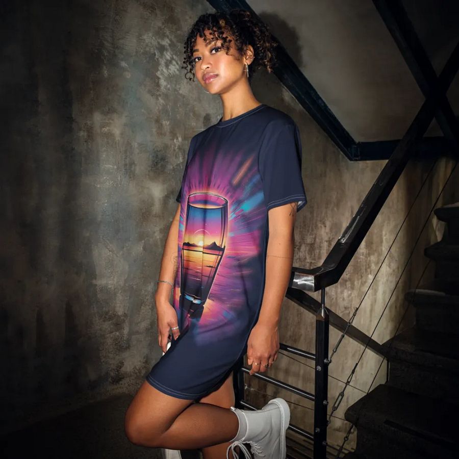 Beer Sunset All Over Print T-shirt Dress product image (5)