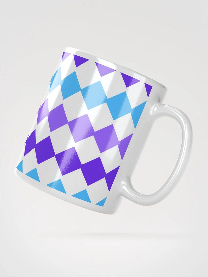 Blue And Purple Diamond Patten White Mug product image (5)