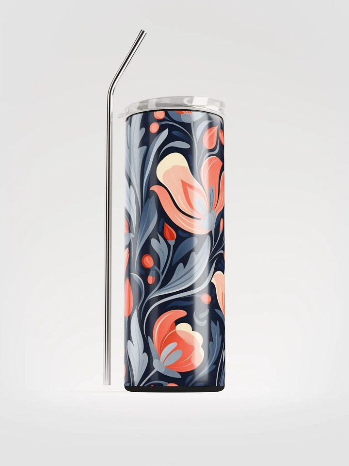 Forest Pastel Red Floral Harmony 20oz Stainless Steel Tumbler – Elegant & Durable product image (1)