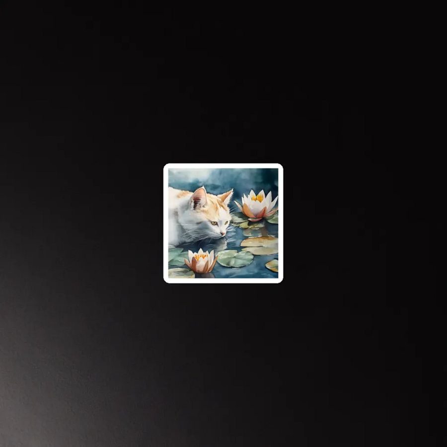 Water Lily Tranquil Cat Magnets Set product image (3)