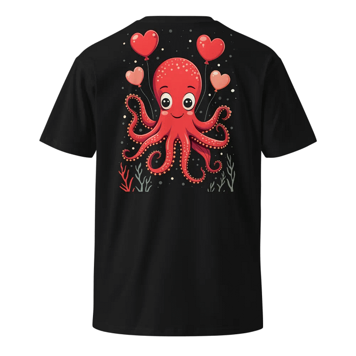 Octopus With Hearts Balloons Unisex Tee product image (6)