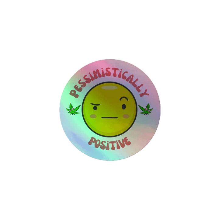 Pessimistically Positive Emoji Holographic Sticker Sheet product image (1)