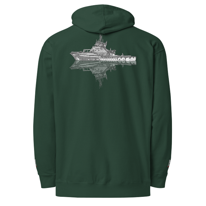 Tug Garth Foss and reflection - Twin Anchor Front & sleeves (embroidered) product image (1)