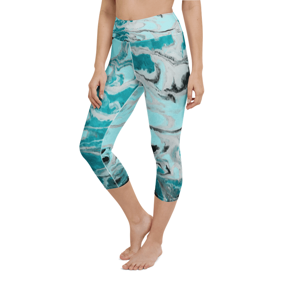 Fluid Turquoise Art Leggings product image (6)
