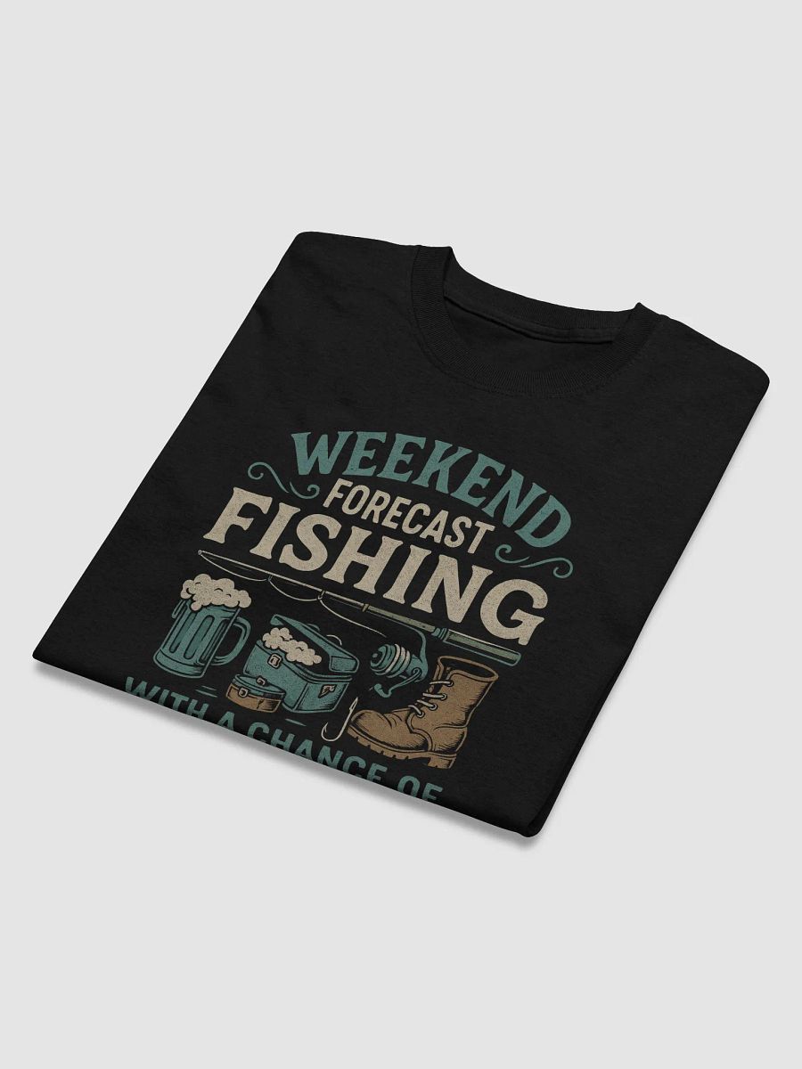 Weekend Forecast: Fishing with a Chance of Drinking – Funny Outdoor Graphic Tee product image (3)