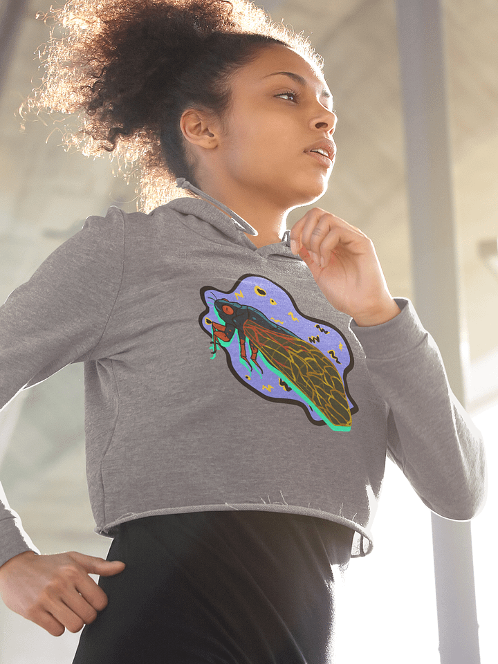Vaporcicada fleece crop hoodie product image (1)