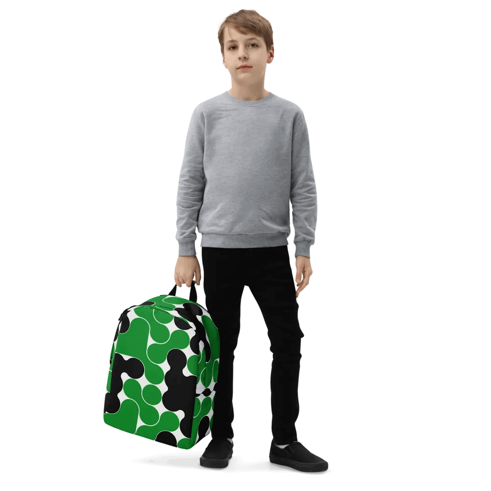 Green & Black Circles All-Over Print Minimalist Backpack product image (5)