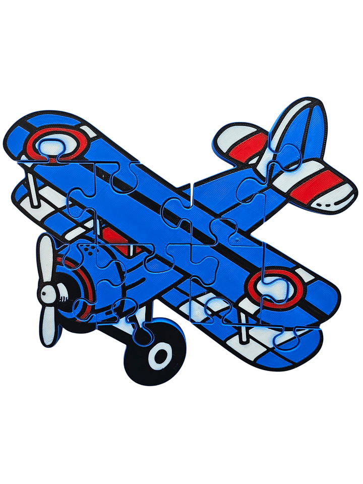 Airplane 3D Printed Jigsaw Puzzle – A Sky-High Brain Teaser for Little Hands! product image (1)