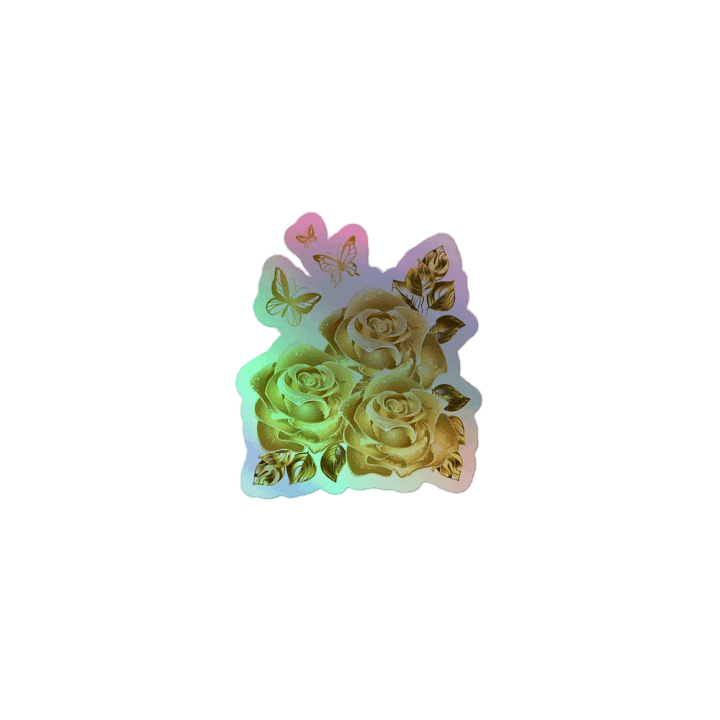 Golden Roses Holographic Sticker Sheet product image (1)