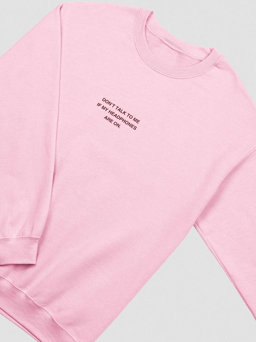 HEADPHONES ON embroidered crewneck (monochrome pink) product image (1)