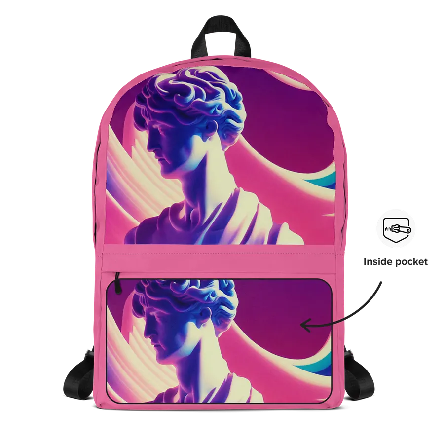 Greek God retrowave City Pop Pink Backpack product image (8)