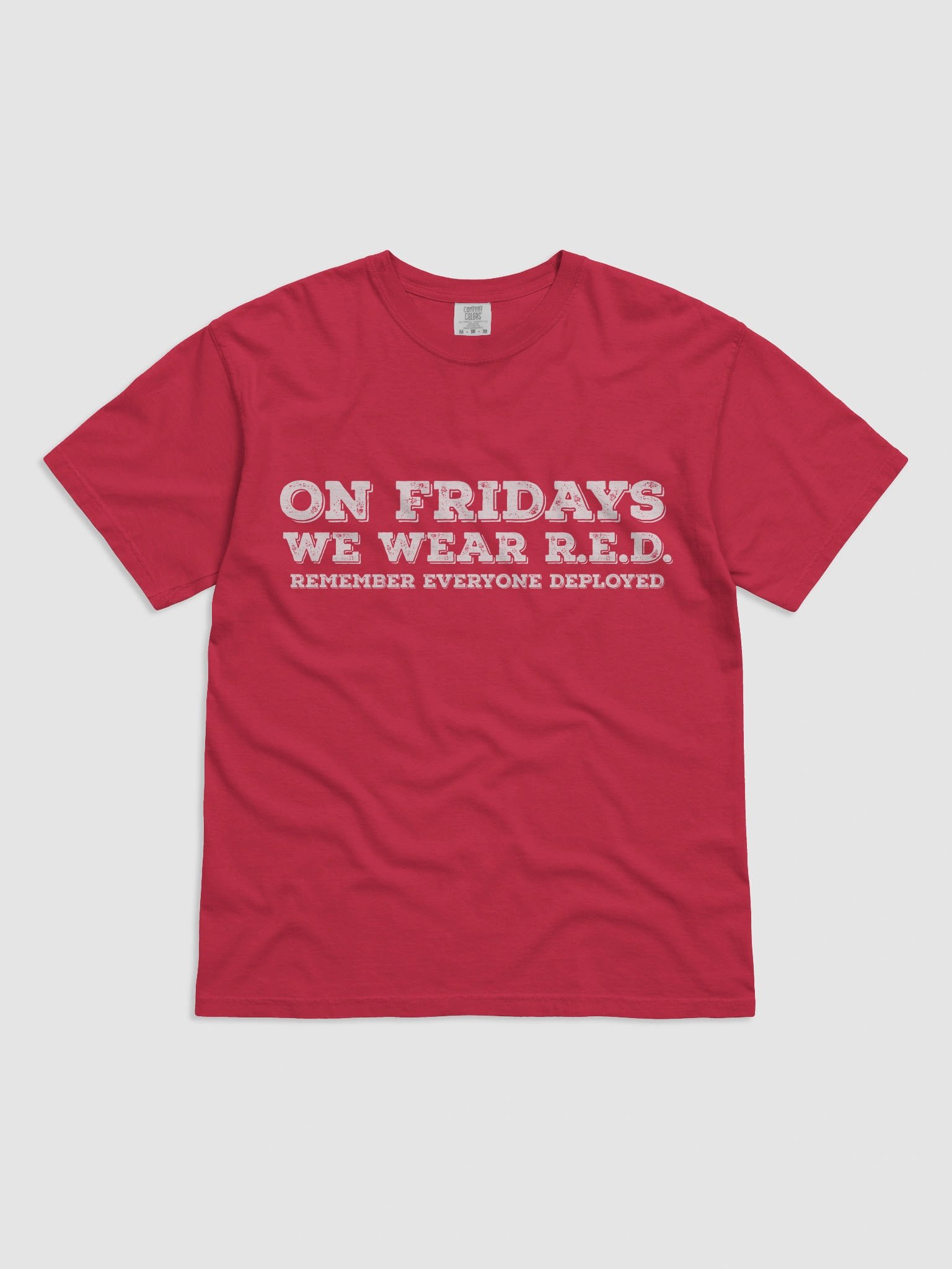 Mens Comfort Colors Heavyweight T-Shirt (On Fridays We Wear R.E.D. (Remember Everyone Deployed)) product image (1)