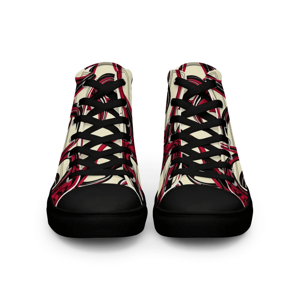 Women's Crimson Barbwire Painted High Tops product image (3)