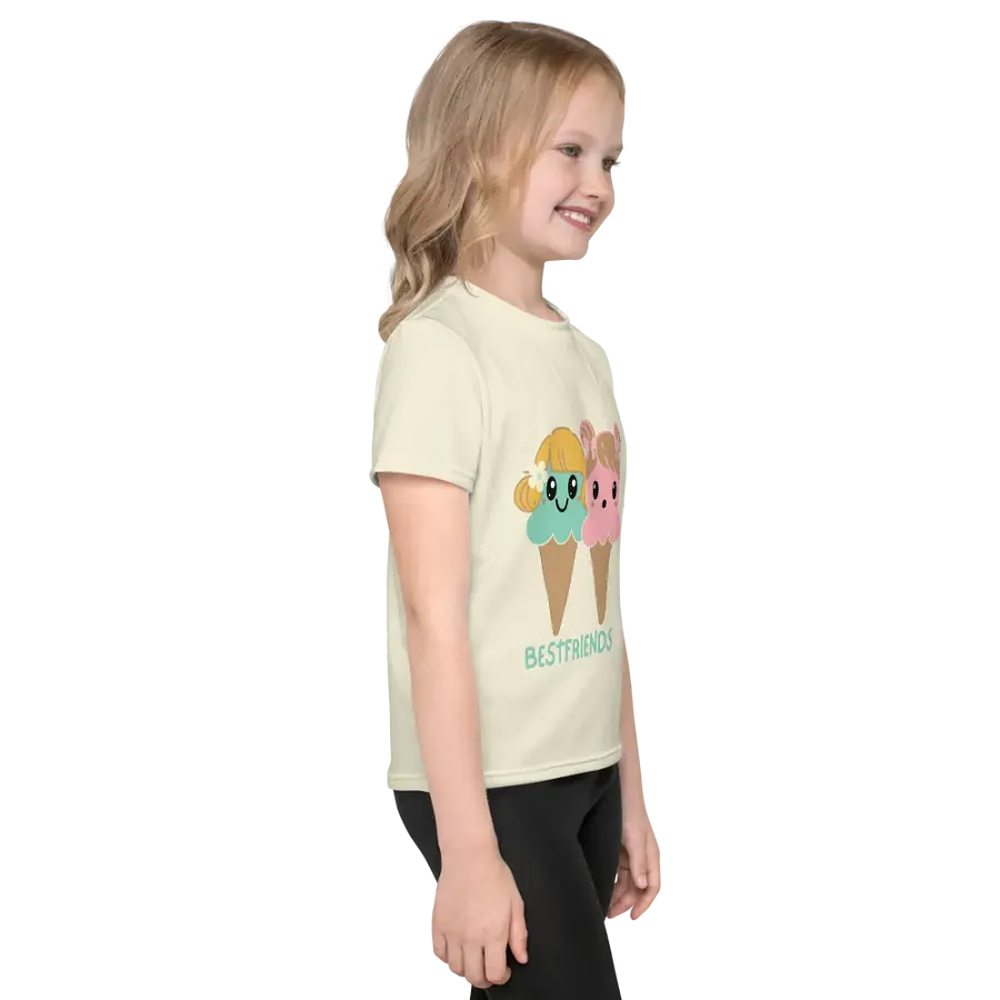 Best Friends Cartoon Ice Cream Cones Kids T-Shirt product image (4)