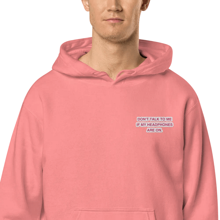 L.C. HEADPHONES ON (pink bubble design) embroidered pigment hoodie product image (2)