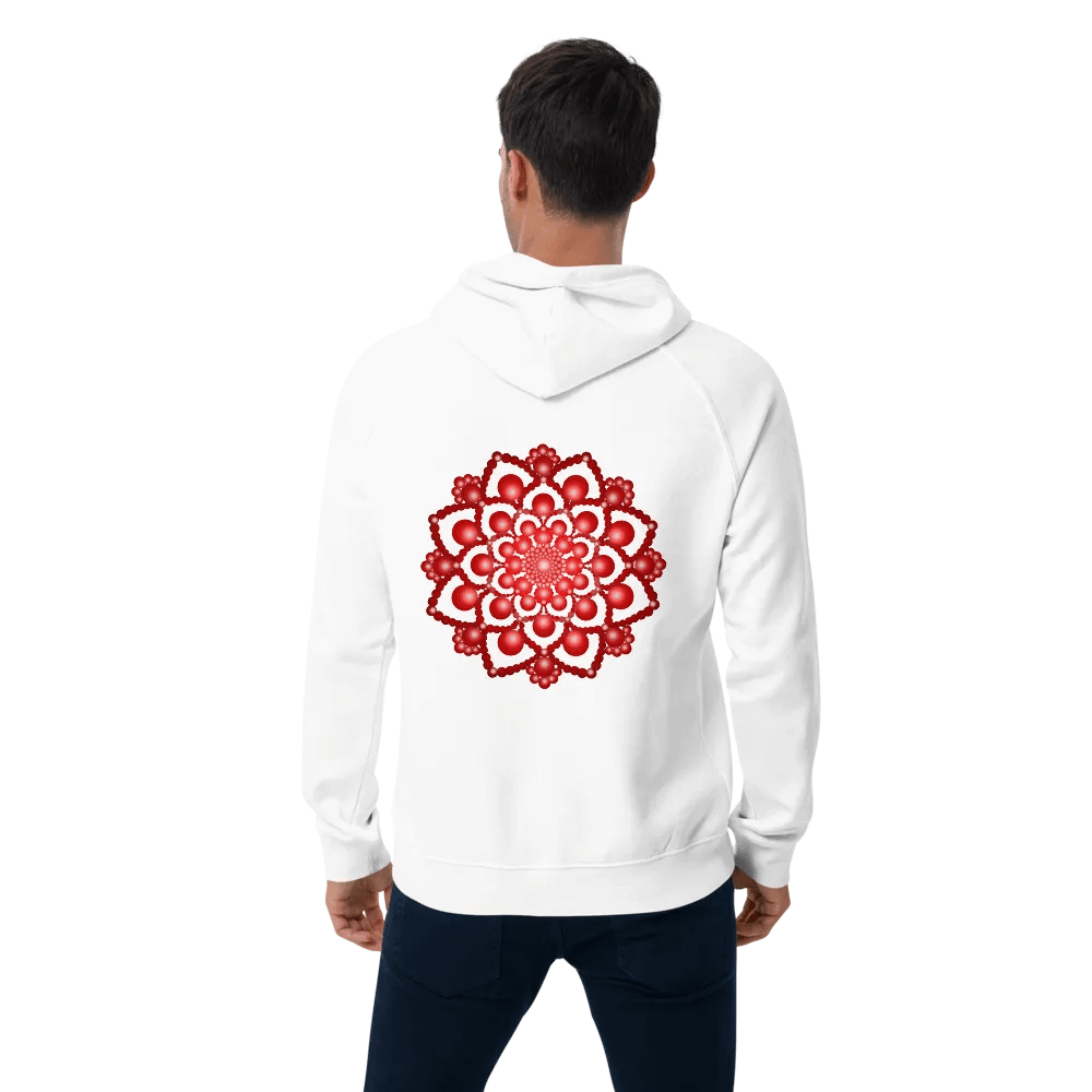 Red Dot Mandala Unisex Eco Hoodie product image (3)