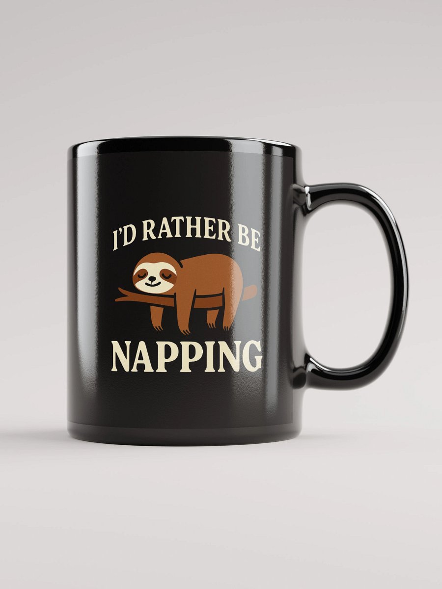 I’d Rather Be Napping Black Glossy Mug product image (1)