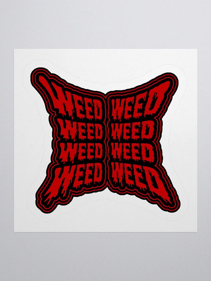 Red Black Weird Weed Stoner Sticker, Cannabis Butterfly 420 Art product image (1)