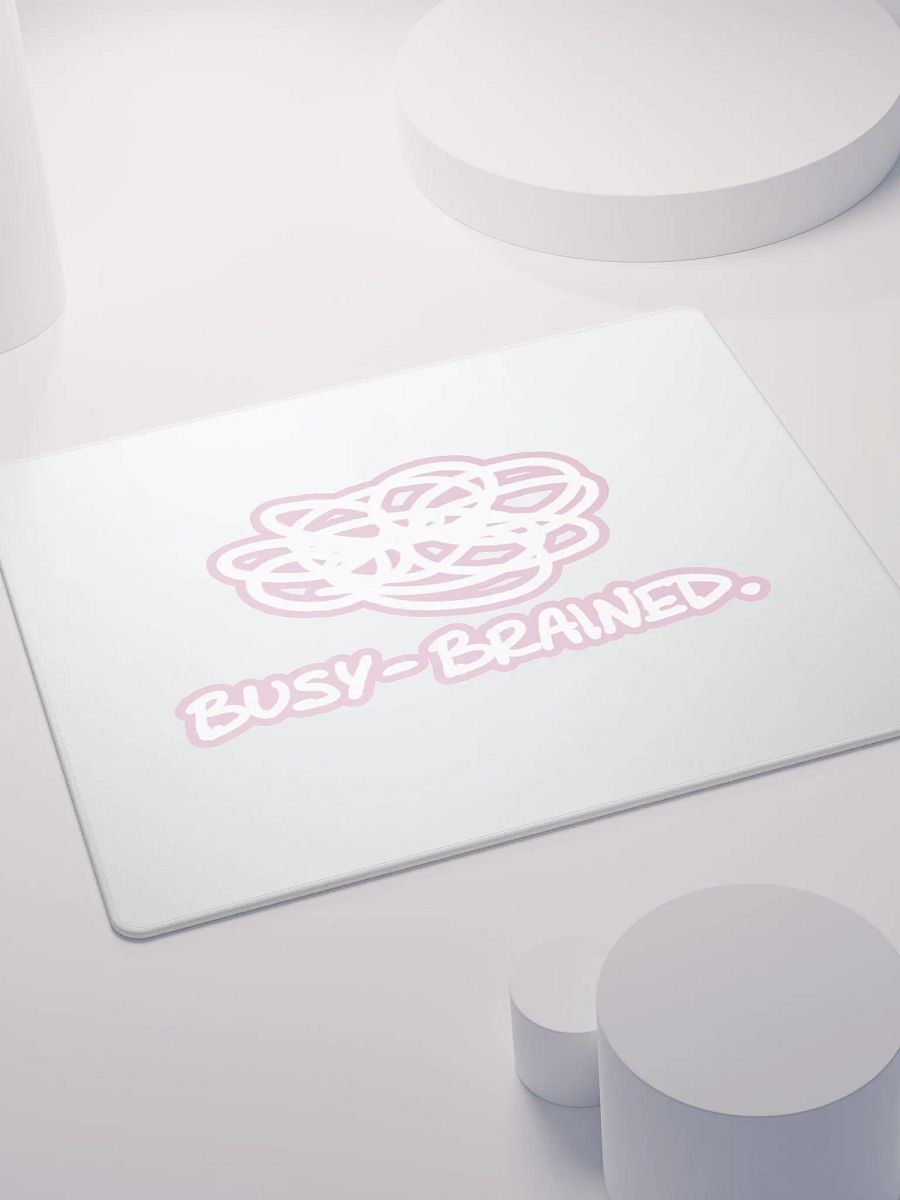 BUSY-BRAINED (lined design, #E1B9CE) mouse pad product image (4)