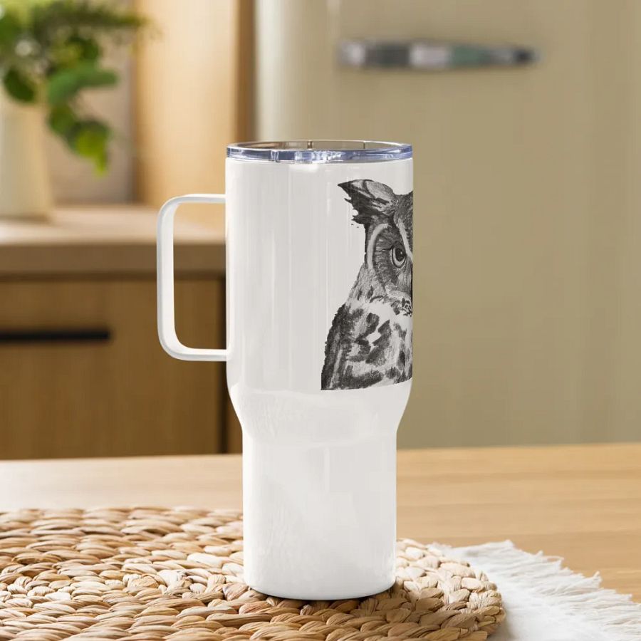 Owl Drawing Travel Cup product image (10)