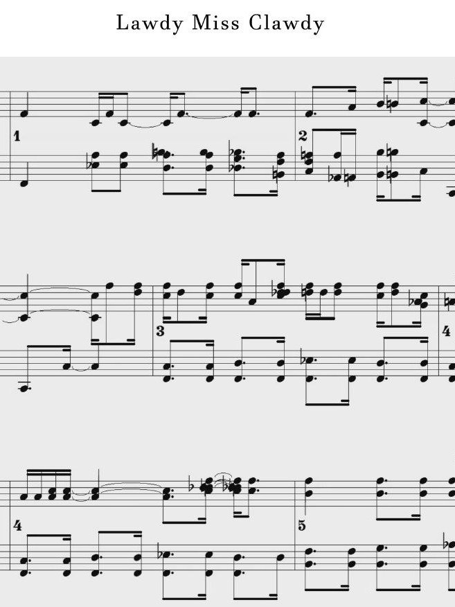 Lawdy Miss Clawdy - Piano sheet music product image (1)