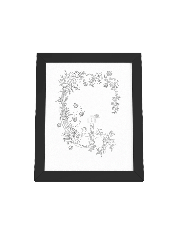 Color-Your-Own Christmas Framed Poster — Vintage Angel Art for Peaceful Holiday Decor product image (1)