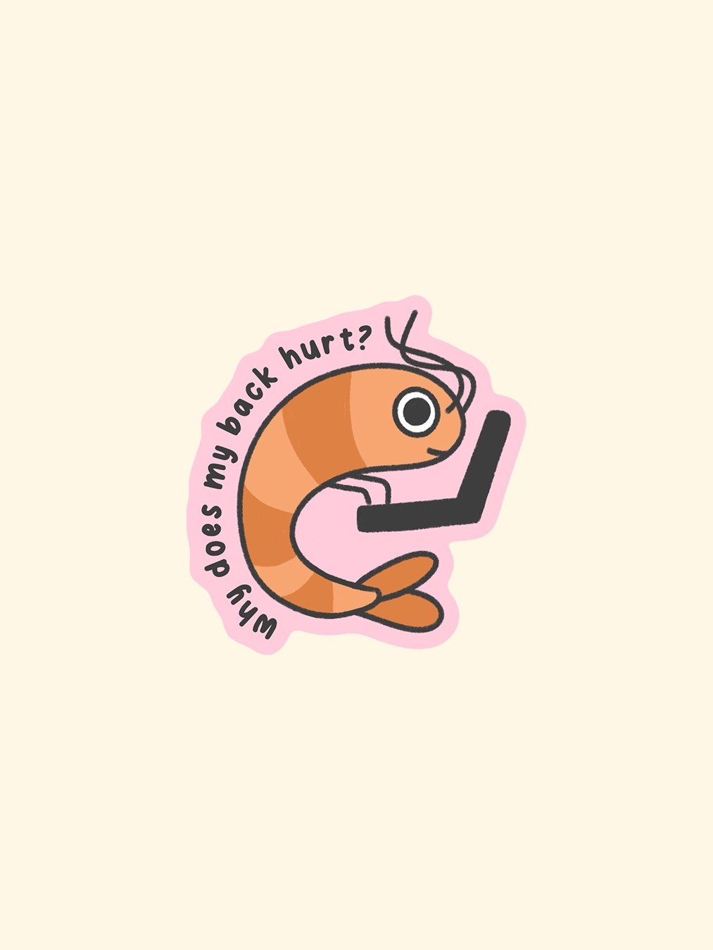 why does my back hurt shrimp sticker product image (1)