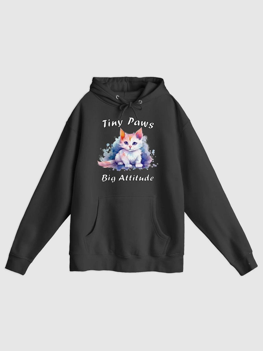 Tiny Paws Big Attitude Kitten Pullover Hoodie (Front Only) product image (2)