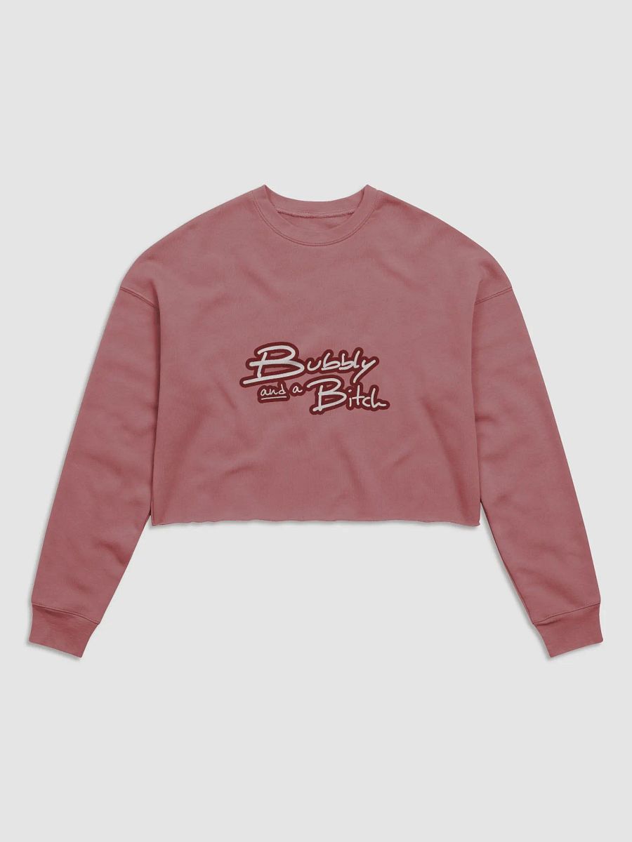 Bubbly and a B*tch (lined design, #6D1616) Women's Fleece Crop Sweatshirt product image (18)