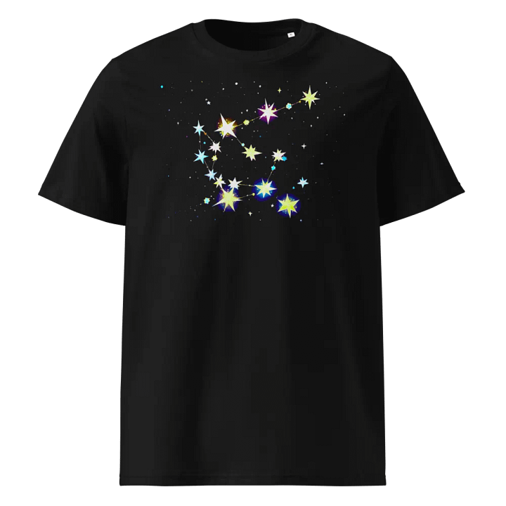 Colorful Aquarius Constellation Black Tee product image (1)