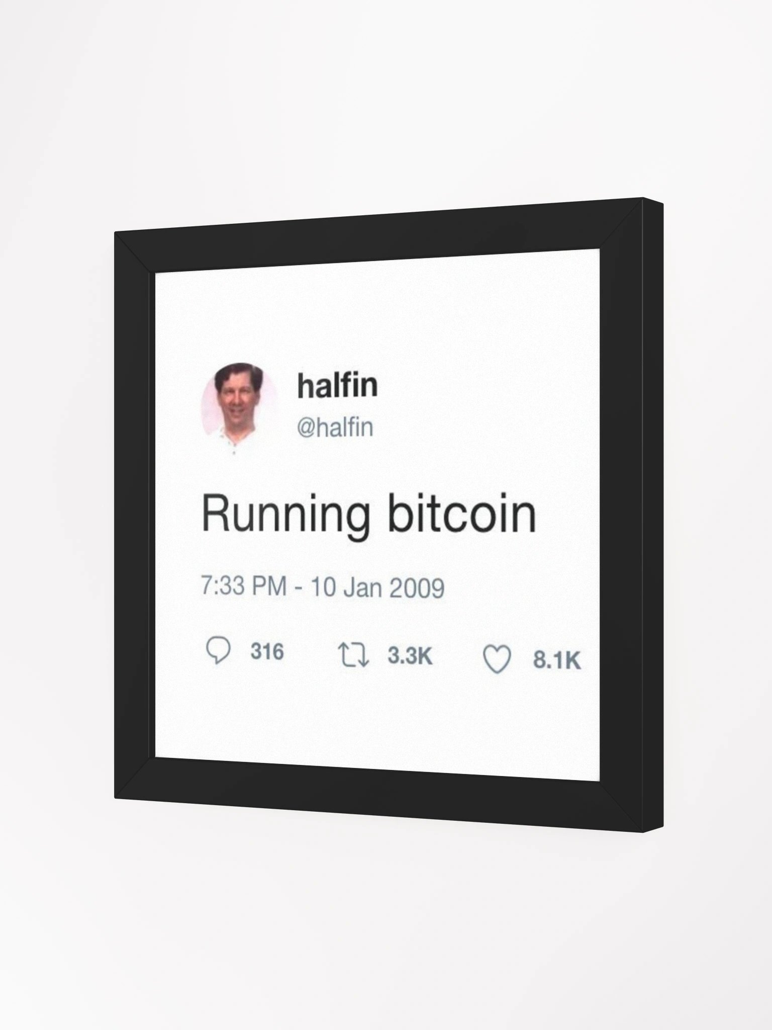 Running bitcoin - Hal Finney Tweet Framed product image (16)