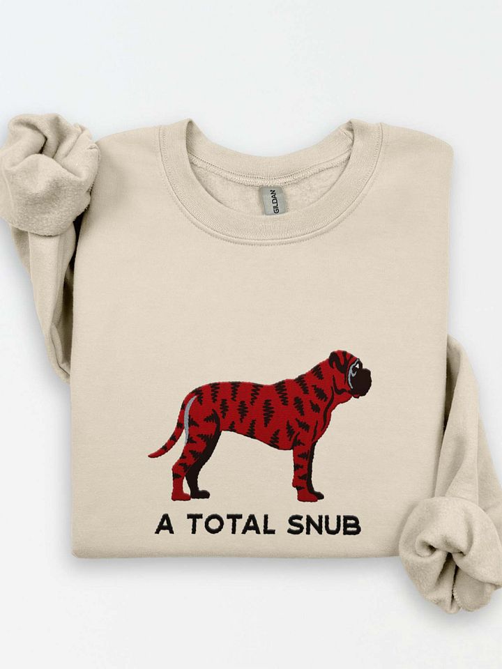 A Total Snub Sweatshirt (Embroidered) of an English Mastiff(Brindle) product image (1)