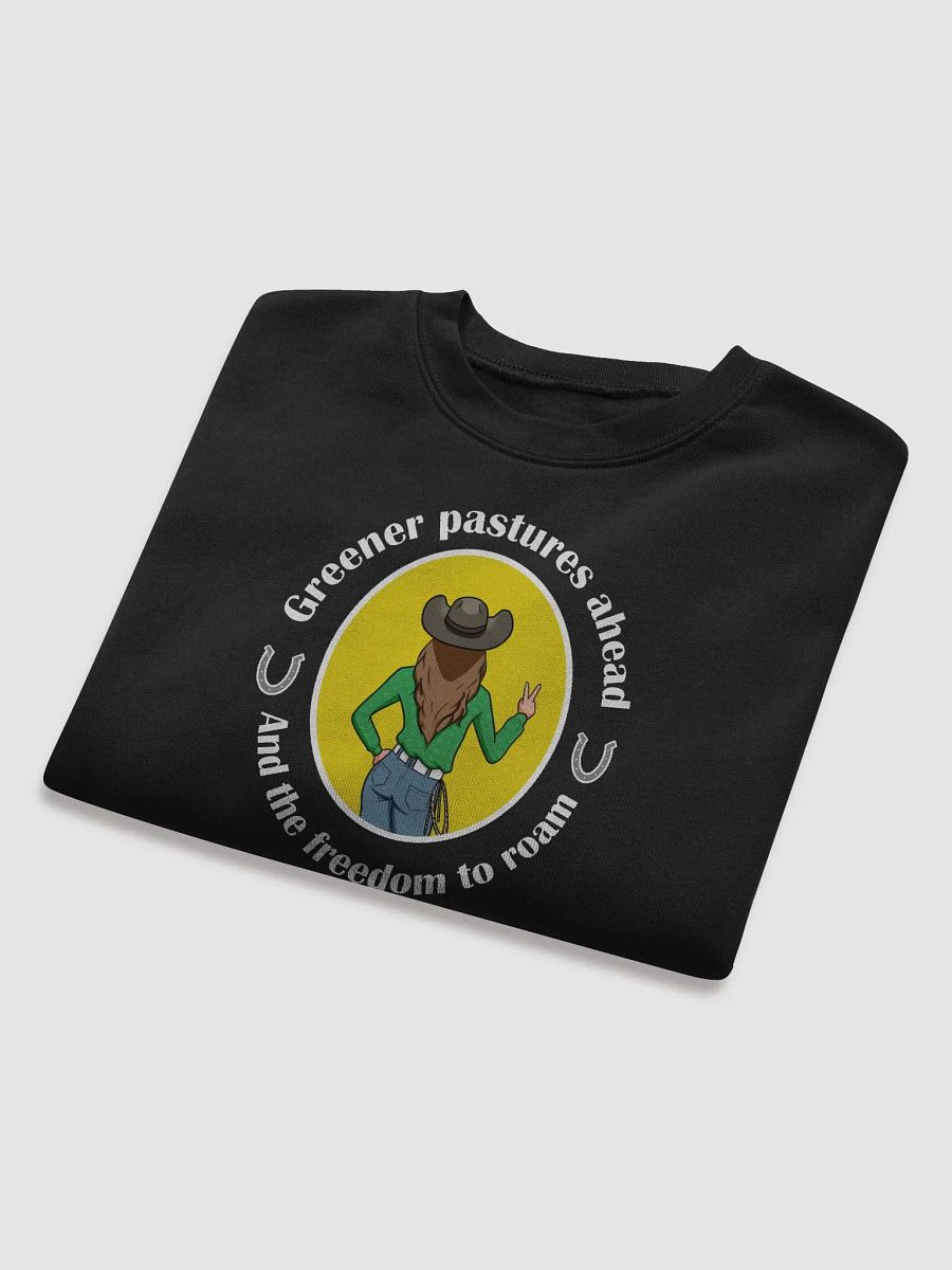 Greener Pastures Ahead - CROP sweatshirt, raw hem product image (4)