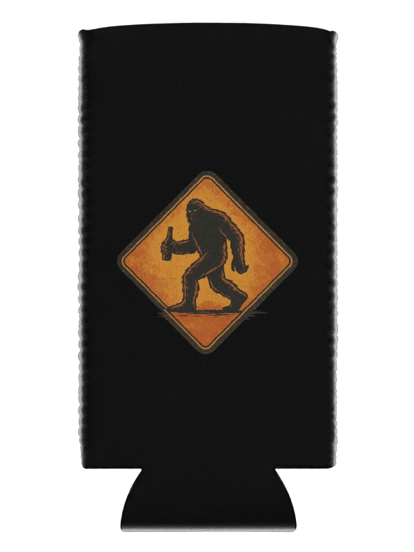 Bigfoot with Beer Crossing – Retro Sasquatch Drinking Coozie product image (9)