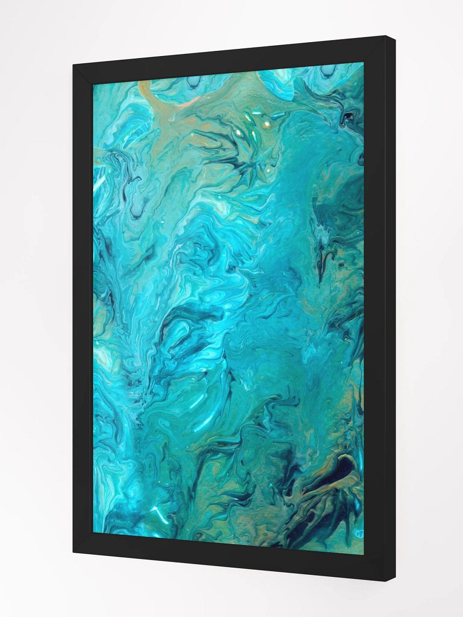 Blue acrylic pouring abstract art product image (4)