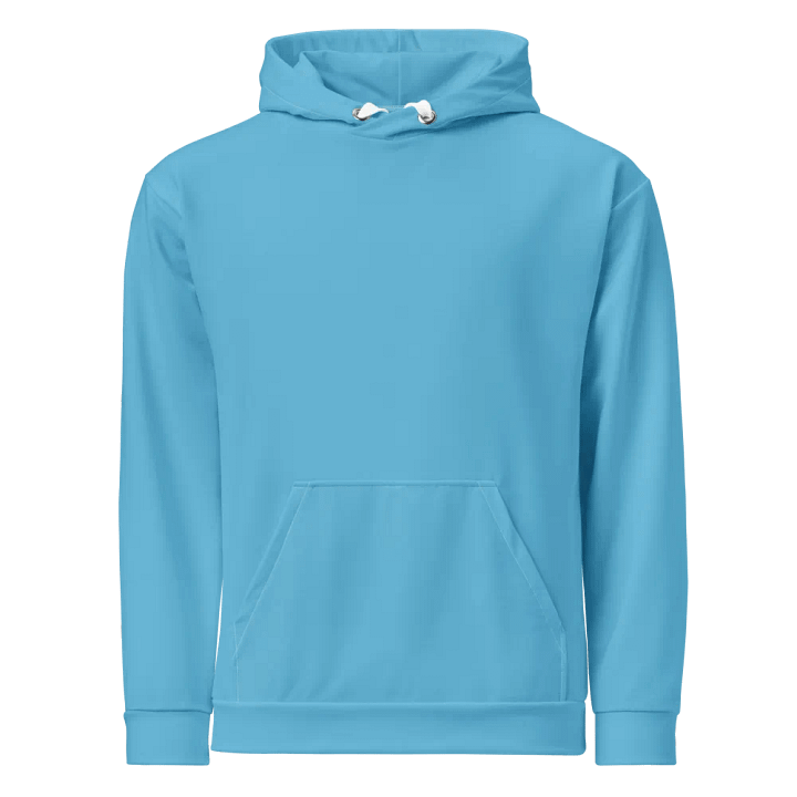 Plain Medium Light Blue Light Summer Unisex Recycled Polyester Heavyweight Premium Hoodie by Treasure Pie product image (1)