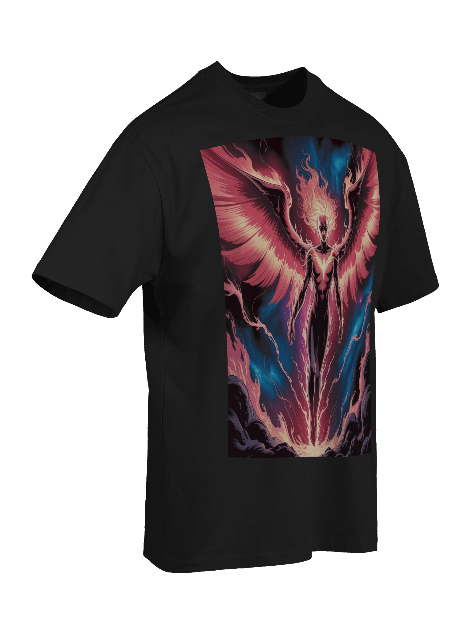 Dark Phoenix Stellar Blaze Oversized Faded T-Shirt – Inferno Wing Ascent product image (8)