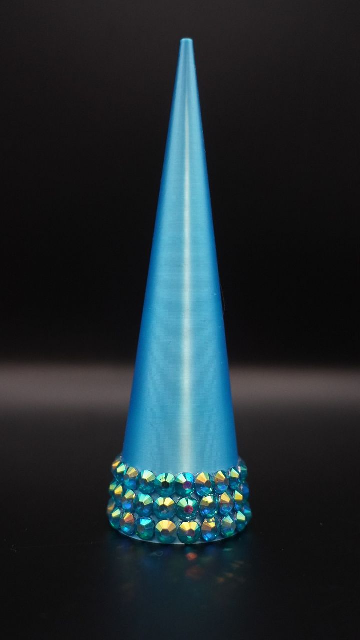 Silk Acid Blue 3D Printed Ring Cones product image (1)