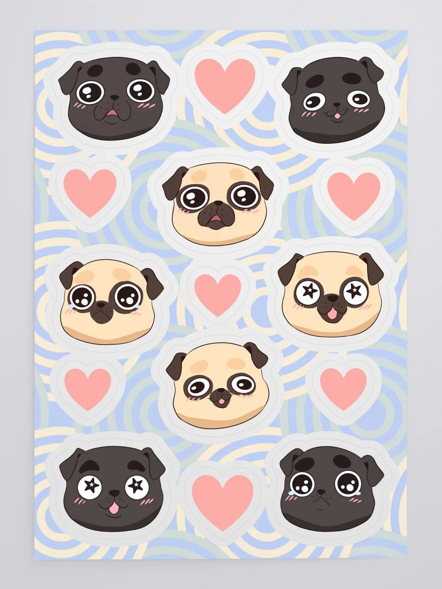 Pug Love Sticker Sheet product image (4)