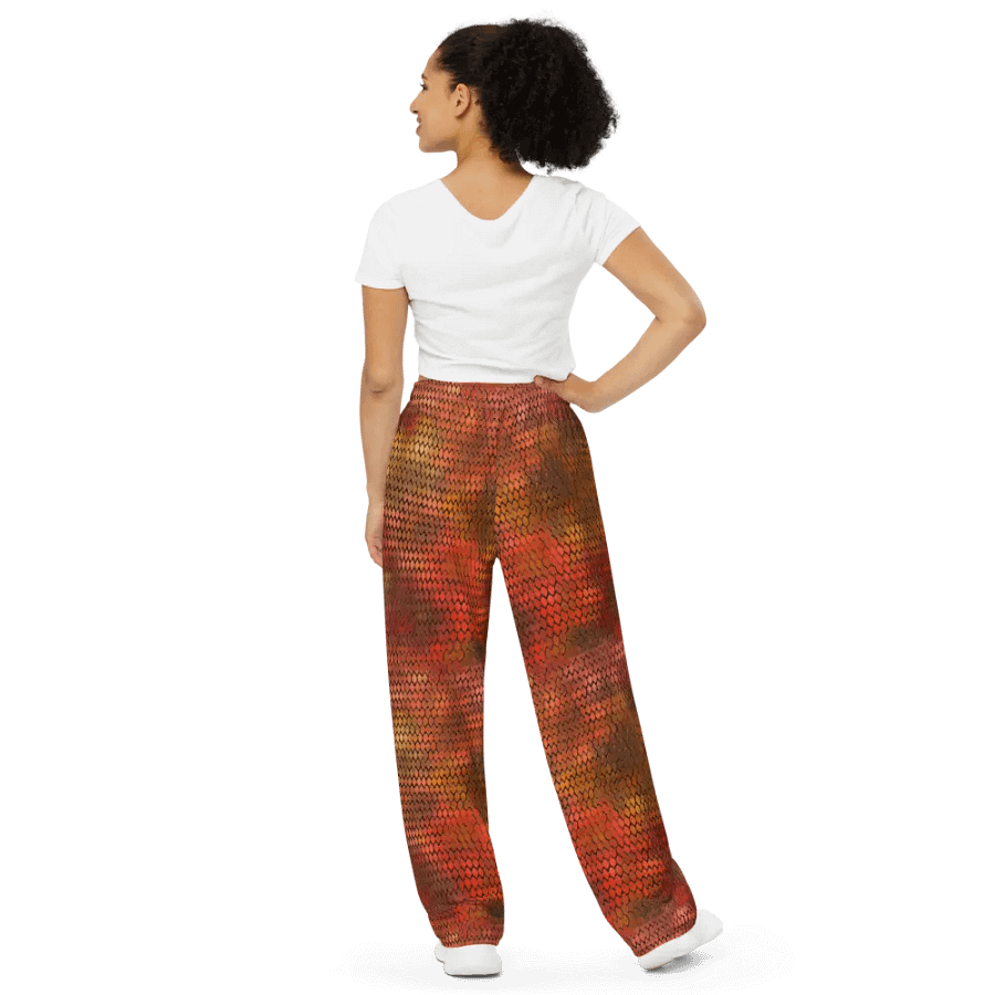 Orange Dragon Scales Wideleg Pants product image (4)