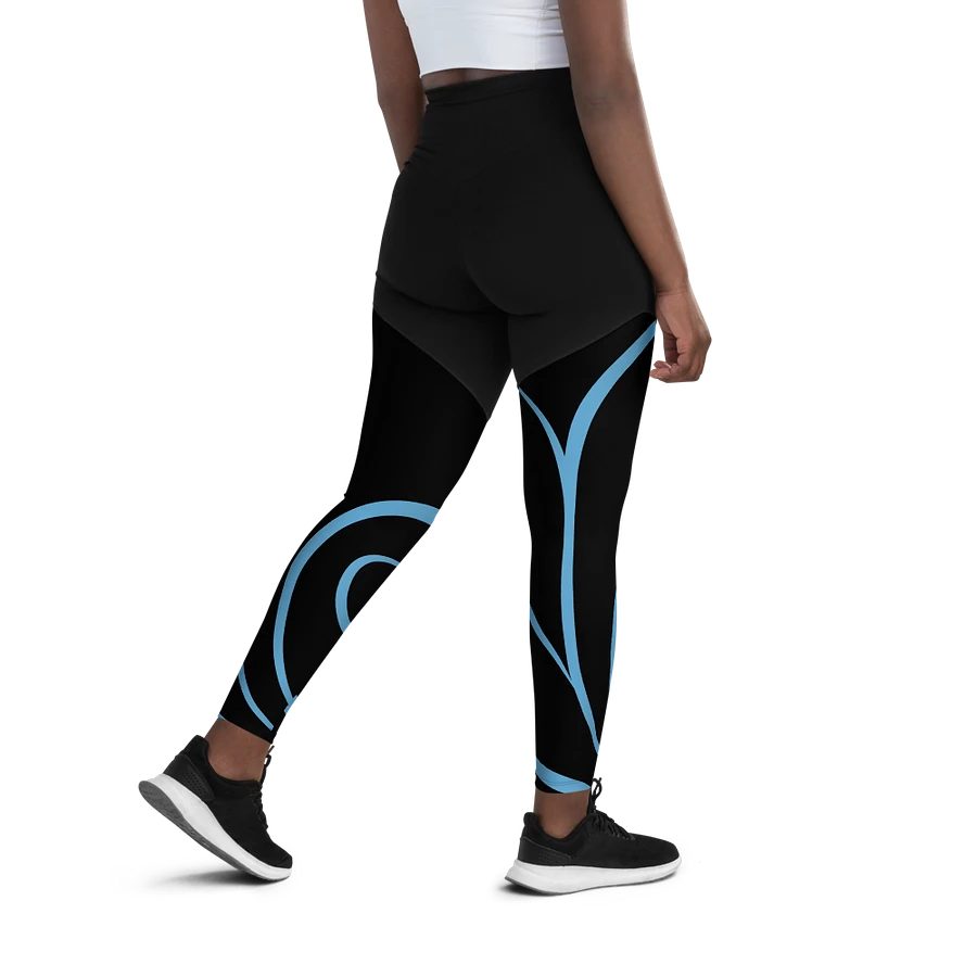 Flowing Blue Flourish All-Over Print Sports Leggings product image (39)