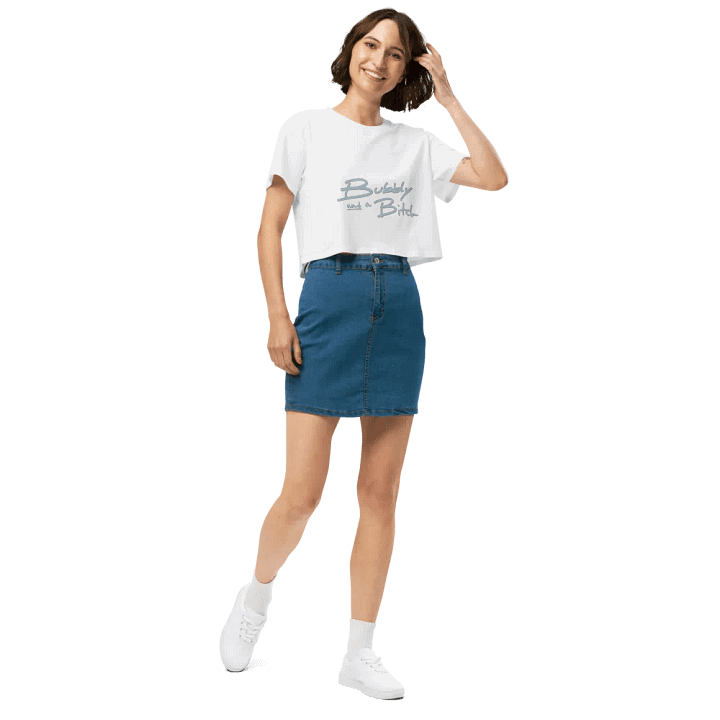 Bubbly and a B*tch (cotton candy shadow design) printed cotton crop top product image (20)