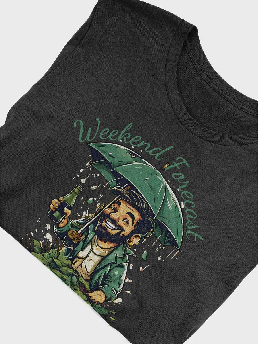 Weekend Forecast: 100% Chance of Drinks Funny T-Shirt | Funny Rain of Bottles Graphic Tee for Wine Lovers product image (5)