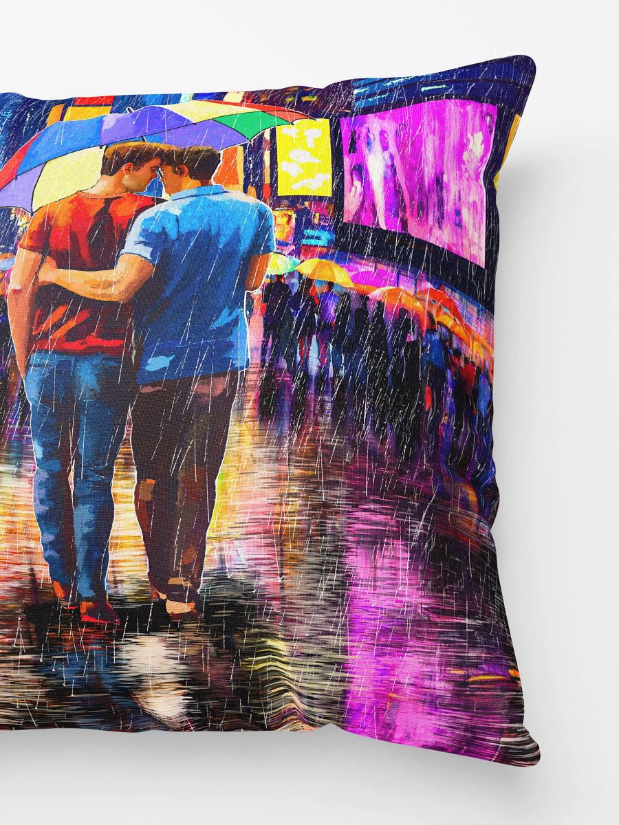 Rain In Times Square - Gay Couple Art Throw PIllow product image (3)