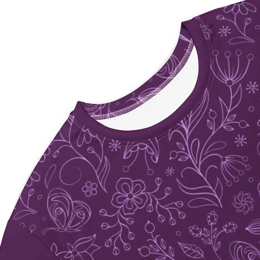 Dark Purple Floral Women's T-Shirt Dress product image (8)