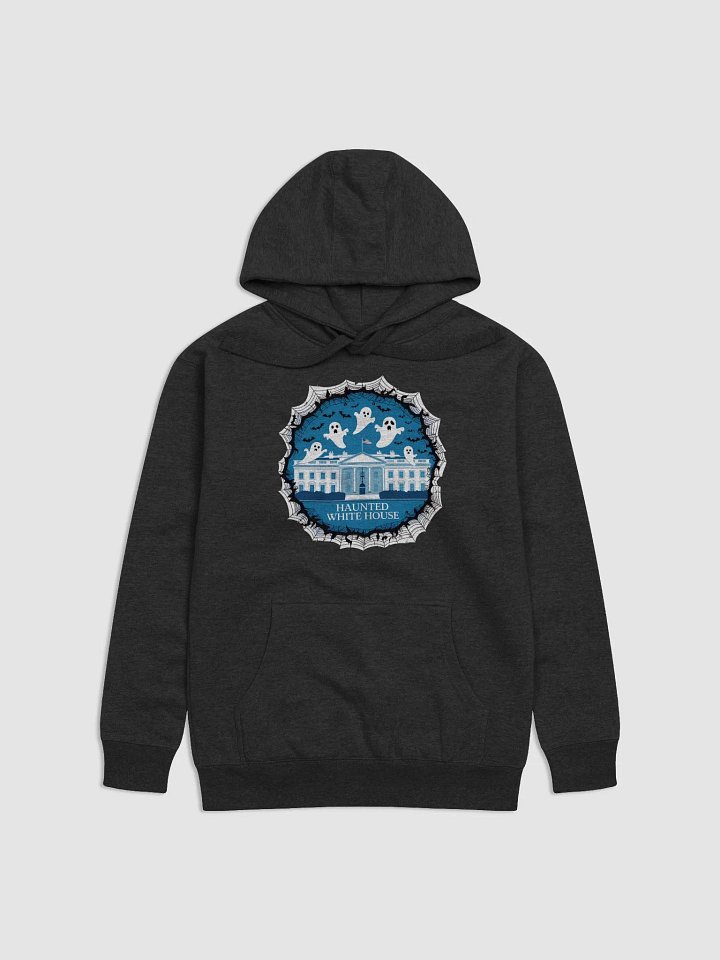 Haunted White House Halloween Hoodie, Spooky Presidential Design, Ghosts & Bats Hoodie, Halloween 2024 Apparel product image (3)