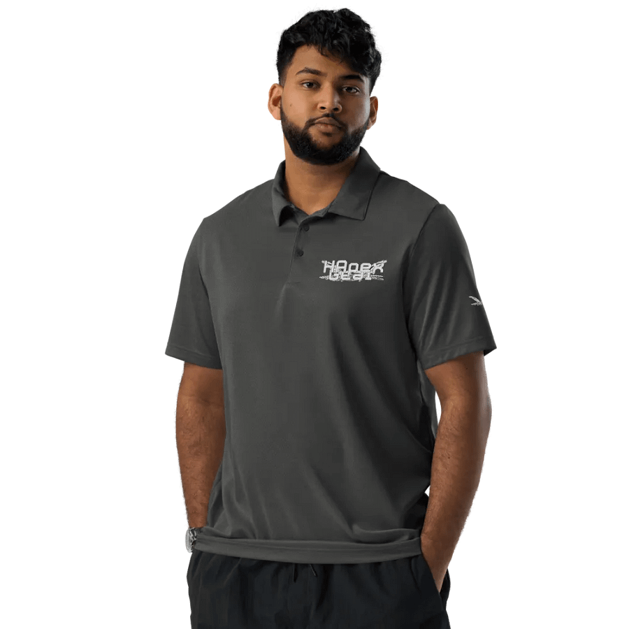 Space-Dyed Polo Shirt - Embroidered - White HApex Gear Black Logo product image (14)